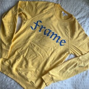 Frame Canary Yellow Crewneck with Blue Logo